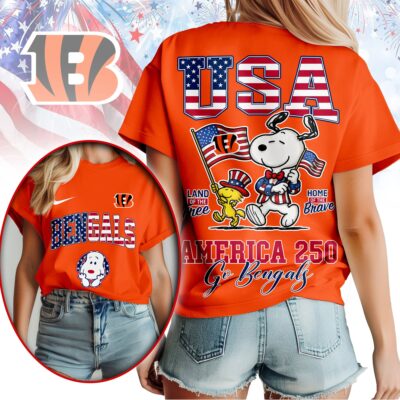 Cincinnati Bengals | Premium NFL Snoopy America 250 3D Shirt