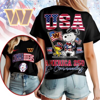 Washington Commanders | Premium NFL Snoopy America 250 3D Shirt