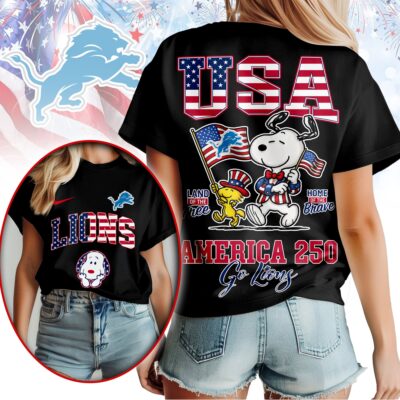 Detroit Lions | Premium NFL Snoopy America 250 3D Shirt