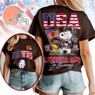 Cleveland Browns | Premium NFL Snoopy America 250 3D Shirt