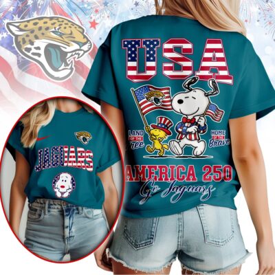 Jacksonville Jaguars | Premium NFL Snoopy America 250 3D Shirt