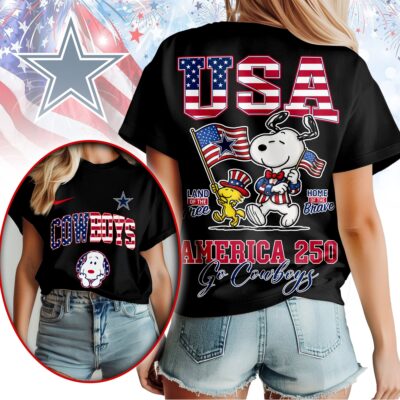 Dallas Cowboys | Premium NFL Snoopy America 250 3D Shirt