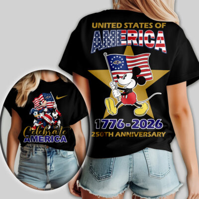 Baltimore Ravens | Premium NFL Mickey Celebrate America Women Shirt