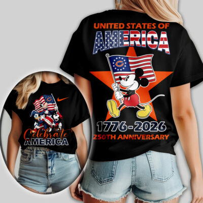 Chicago Bears | Premium NFL Mickey Celebrate America Women Shirt
