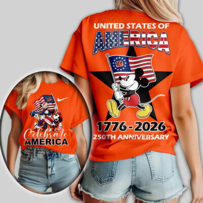 Cincinnati Bengals | Premium NFL Mickey Celebrate America Women Shirt
