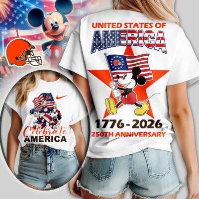 Cleveland Browns | Premium NFL Mickey Celebrate America Women Shirt