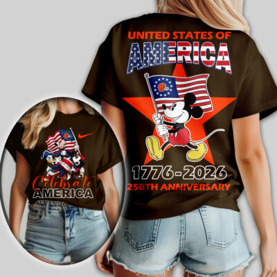 Cleveland Browns | Premium NFL Mickey Celebrate America Women Shirt