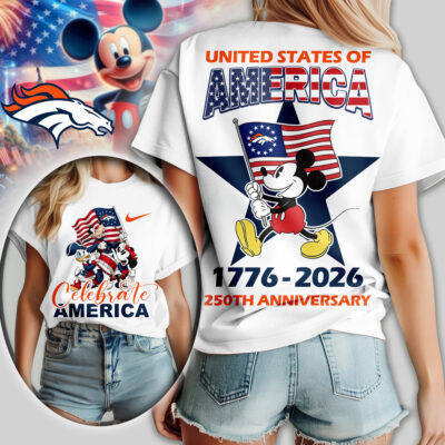 Denver Broncos | Premium NFL Mickey Celebrate America Women Shirt
