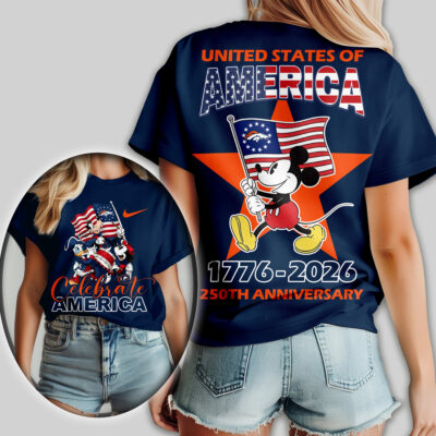 Denver Broncos | Premium NFL Mickey Celebrate America Women Shirt