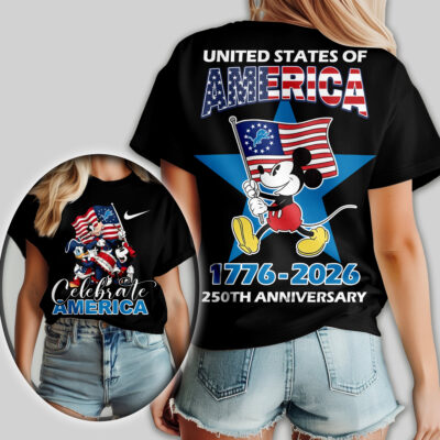 Detroit Lions | Premium NFL Mickey Celebrate America Women Shirt