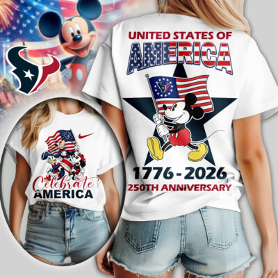 Houston Texans | Premium NFL Mickey Celebrate America Women Shirt