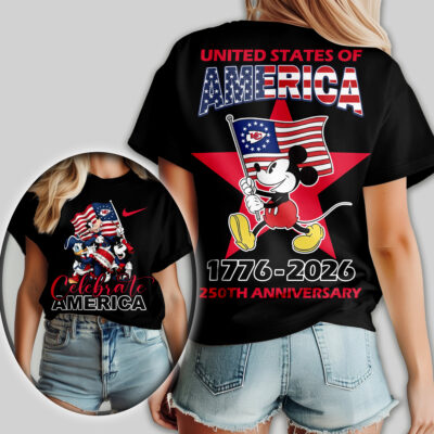 Kansas City Chiefs | Premium NFL Mickey Celebrate America Women Shirt