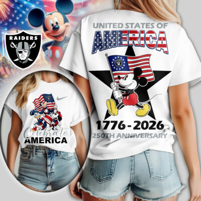 Las Vegas Raiders | Premium NFL Mickey Celebrate America Women Shirt