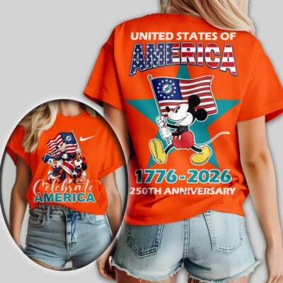 Miami Dolphins | Premium NFL Mickey Celebrate America Women Shirt