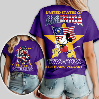 Minnesota Vikings | Premium NFL Mickey Celebrate America Women Shirt