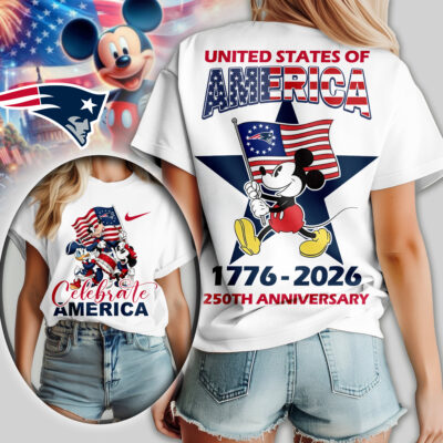 New England Patriots | Premium NFL Mickey Celebrate America Women Shirt
