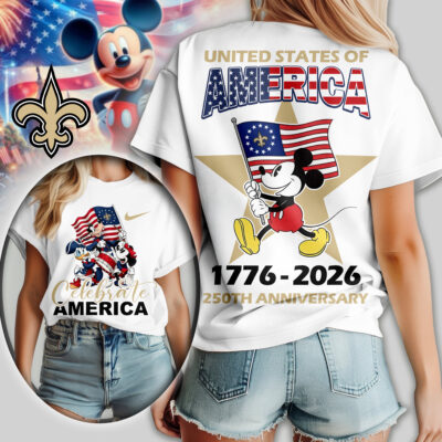 New Orleans Saints | Premium NFL Mickey Celebrate America Women Shirt
