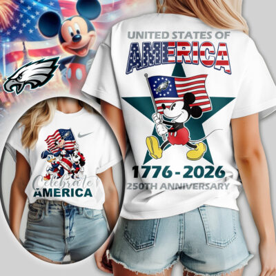 Philadelphia Eagles | Premium NFL Mickey Celebrate America Women Shirt