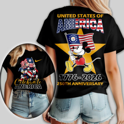 Pittsburgh Steelers | Premium NFL Mickey Celebrate America Women Shirt