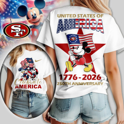 San Francisco 49ers | Premium NFL Mickey Celebrate America Women Shirt