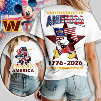 Washington Commanders | Premium NFL Mickey Celebrate America Women Shirt