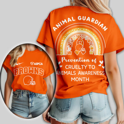 Alternative view of Cleveland Browns | Premium NFL Animal Guardian Women Shirt