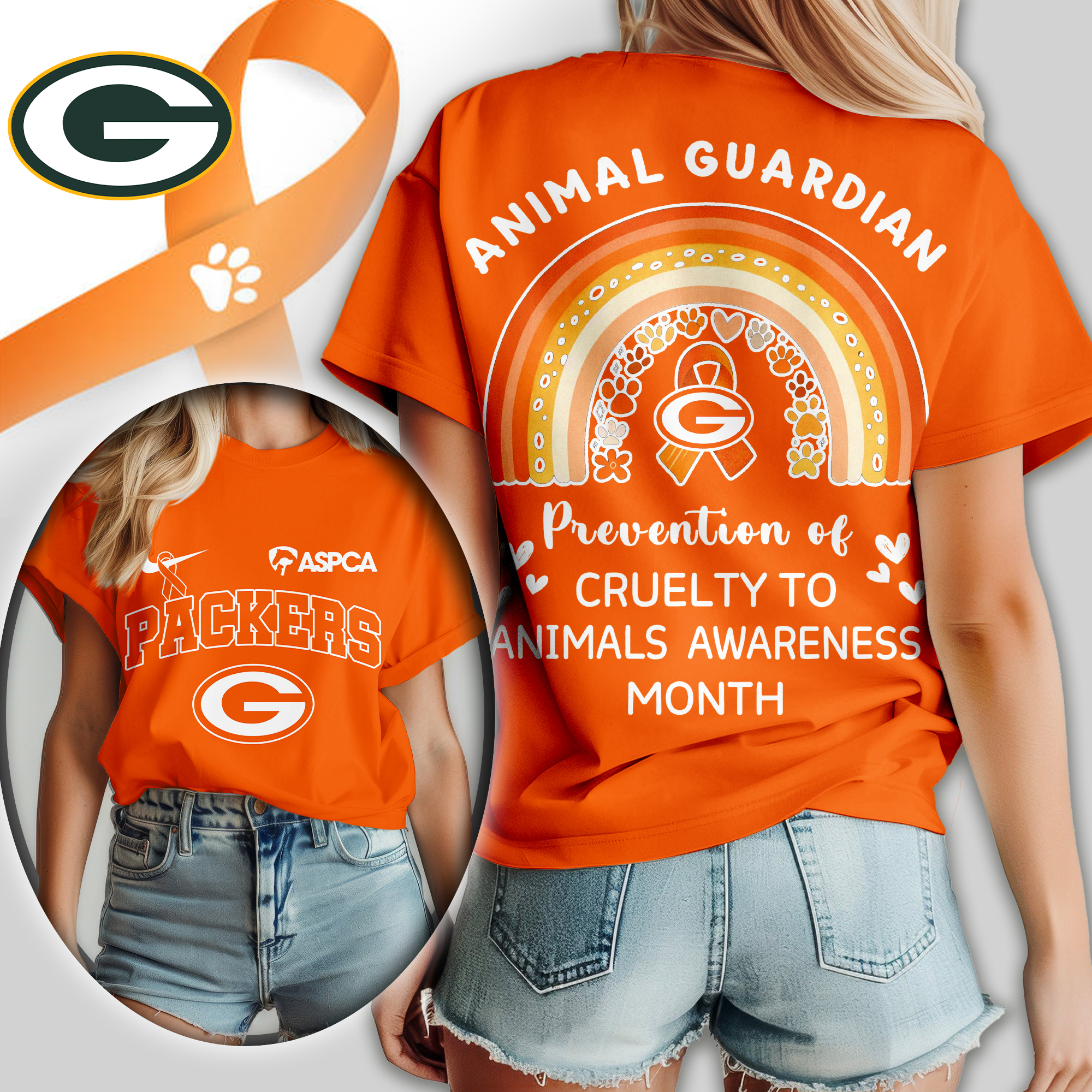 Green Bay Packers | Premium NFL Animal Guardian Women Shirt