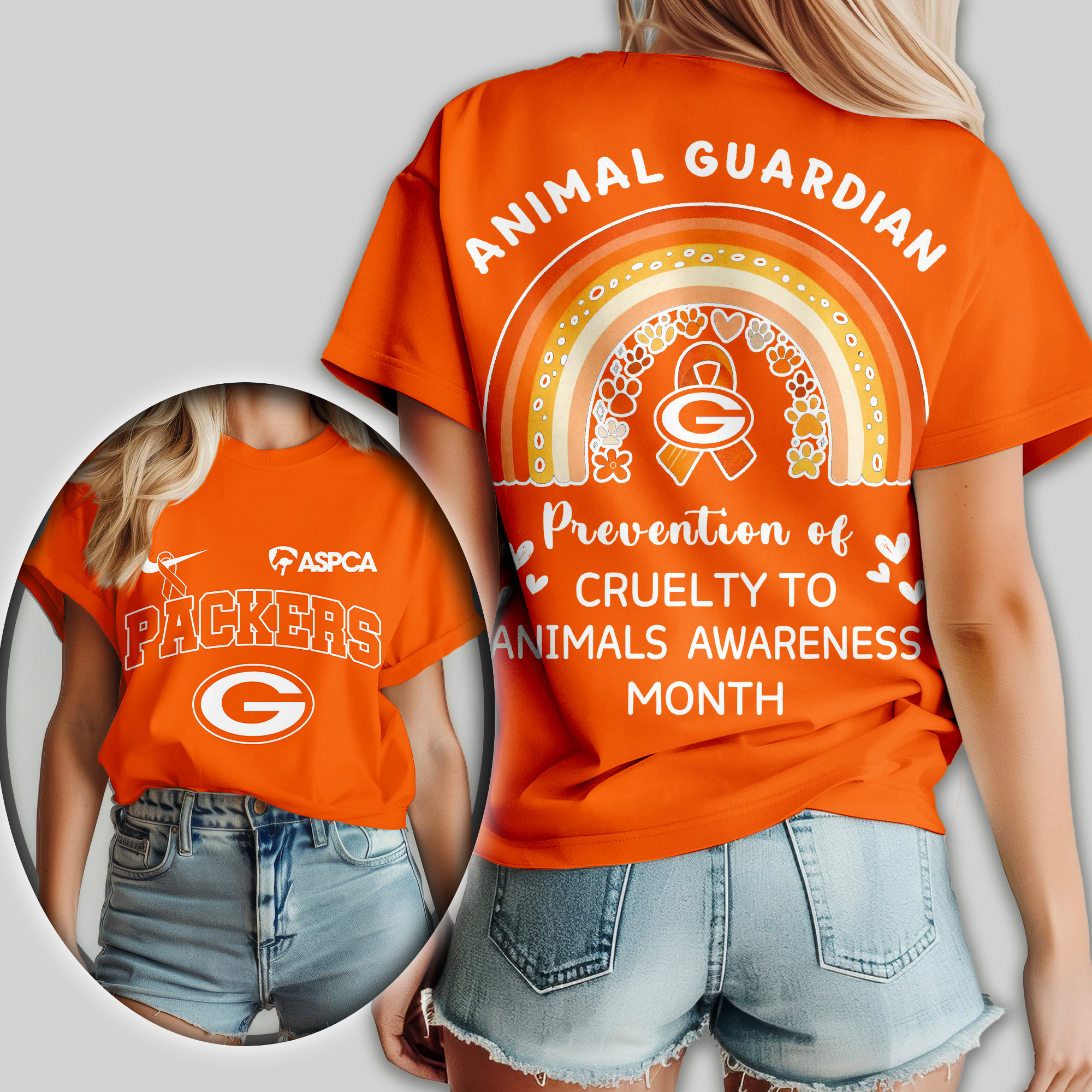 Green Bay Packers | Premium NFL Animal Guardian Women Shirt - Image 2