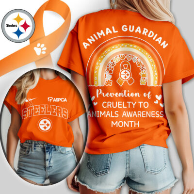 Pittsburgh Steelers | Premium NFL Animal Guardian Women Shirt - S