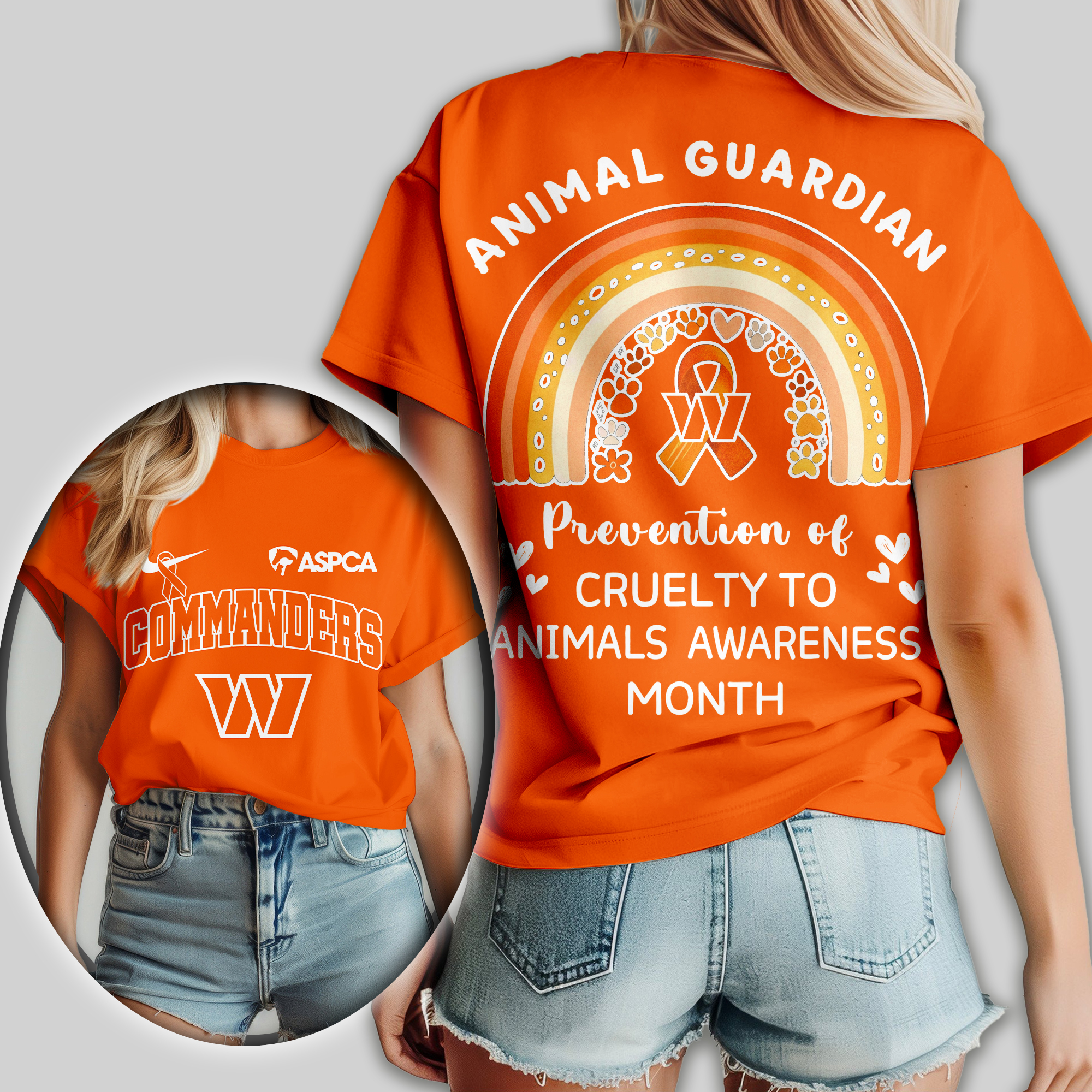 Washington Commanders | Premium NFL Animal Guardian Women Shirt - Image 2