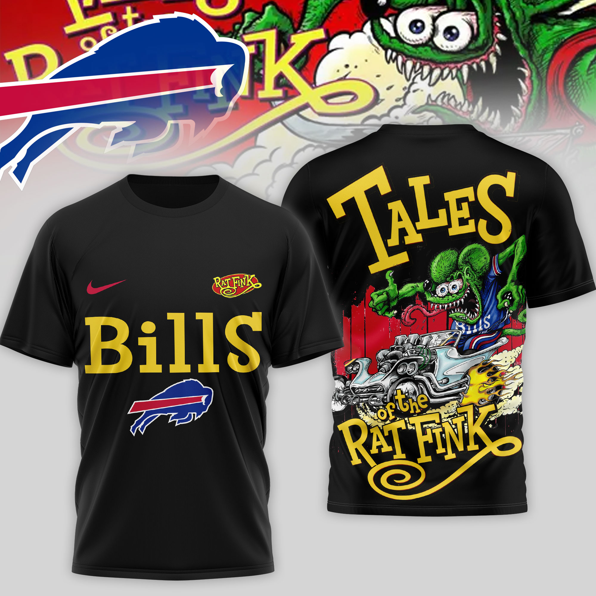 Buffalo Bills | Premium NFL Rat Fink 3D Shirt - Image 2