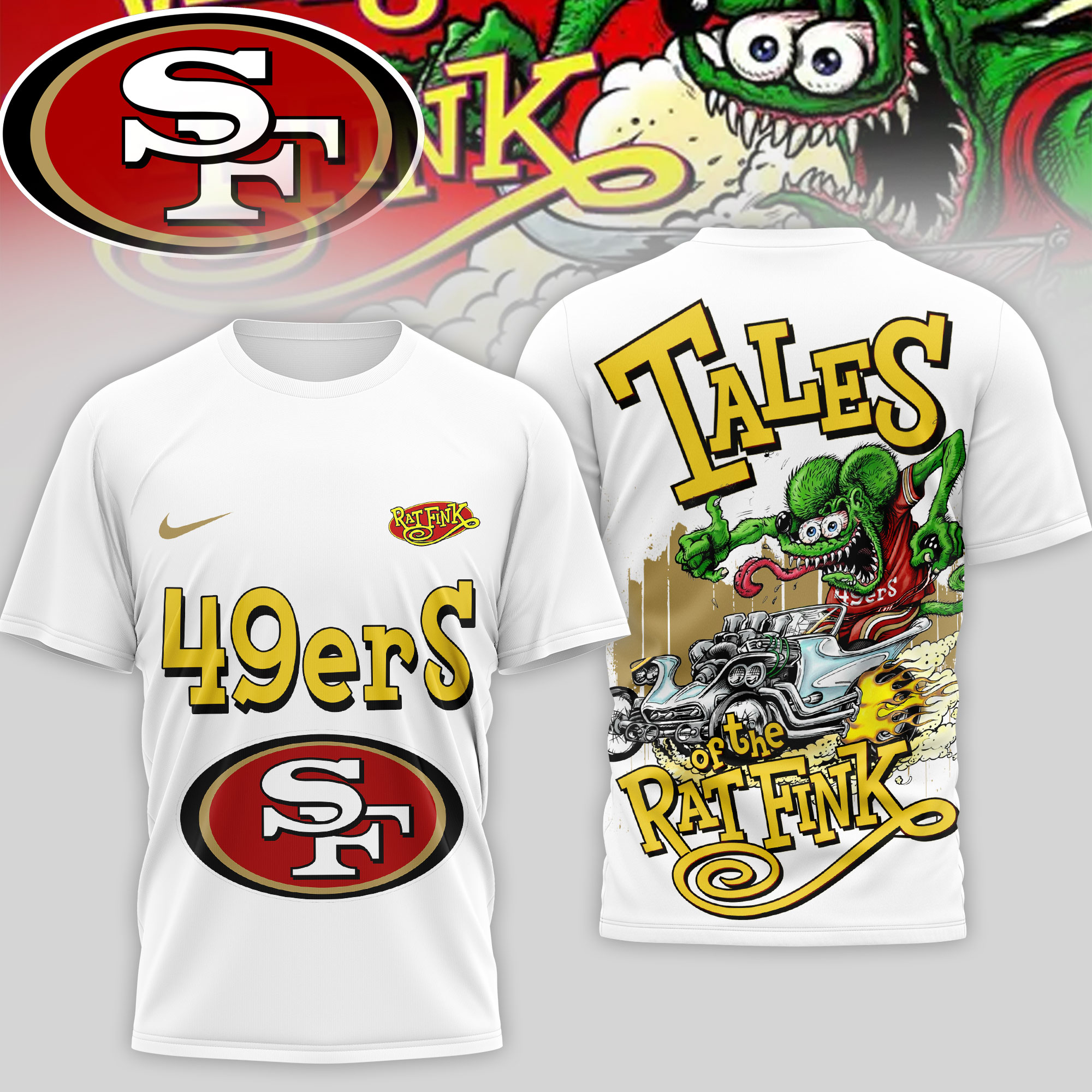San Francisco 49ers | Premium NFL Rat Fink 3D Shirt