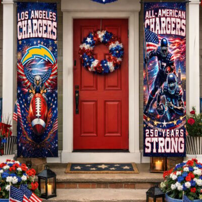 Los Angeles Chargers | Premium NFL 250th Anniversary Of America Independence Day Porch Sign