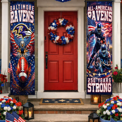 Baltimore Ravens | Premium NFL 250th Anniversary Of America Independence Day Porch Sign
