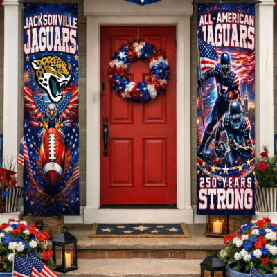 Jacksonville Jaguars | Premium NFL 250th Anniversary Of America Independence Day Porch Sign