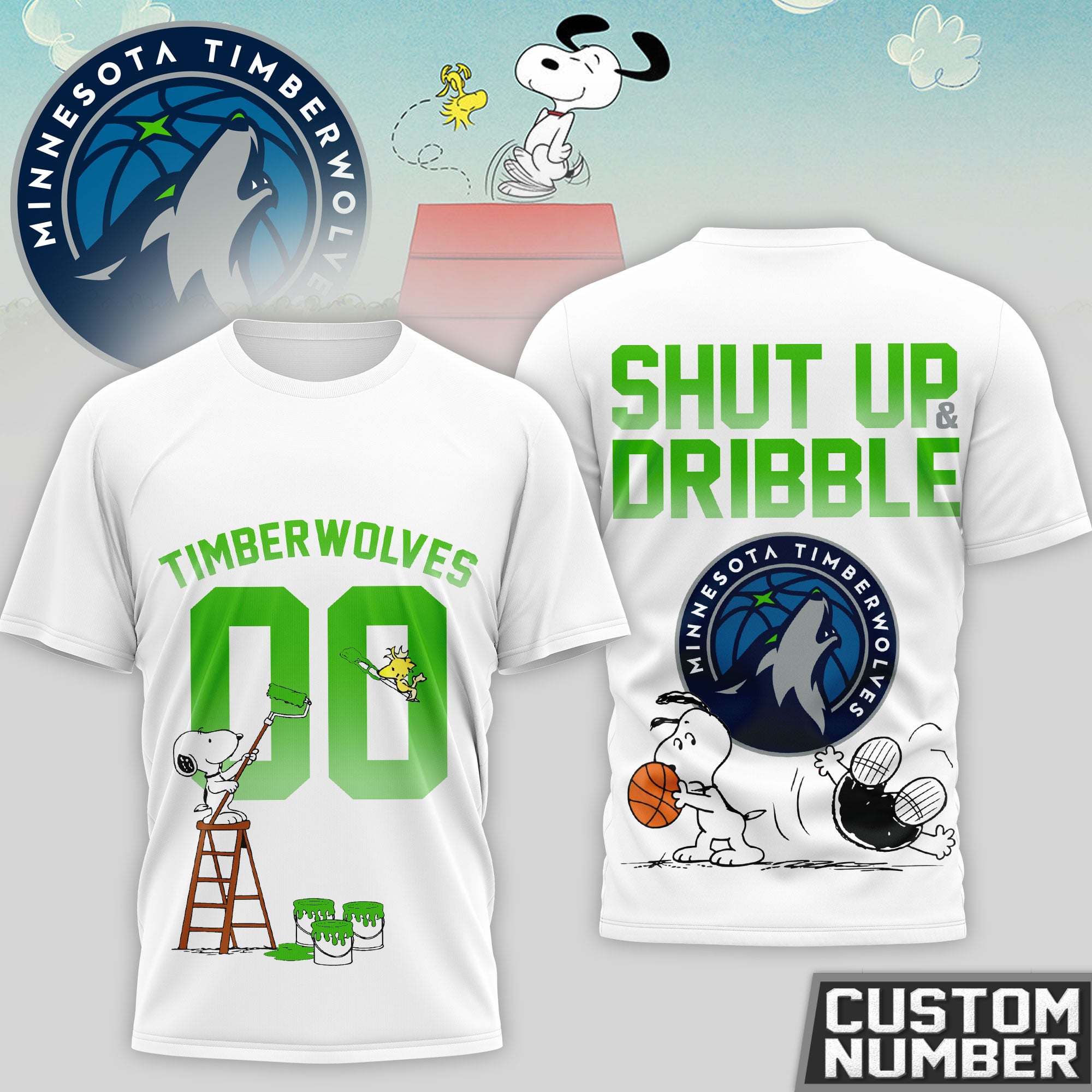 Minnesota Timberwolves | Premium NBA Snoopy 3D Shirt