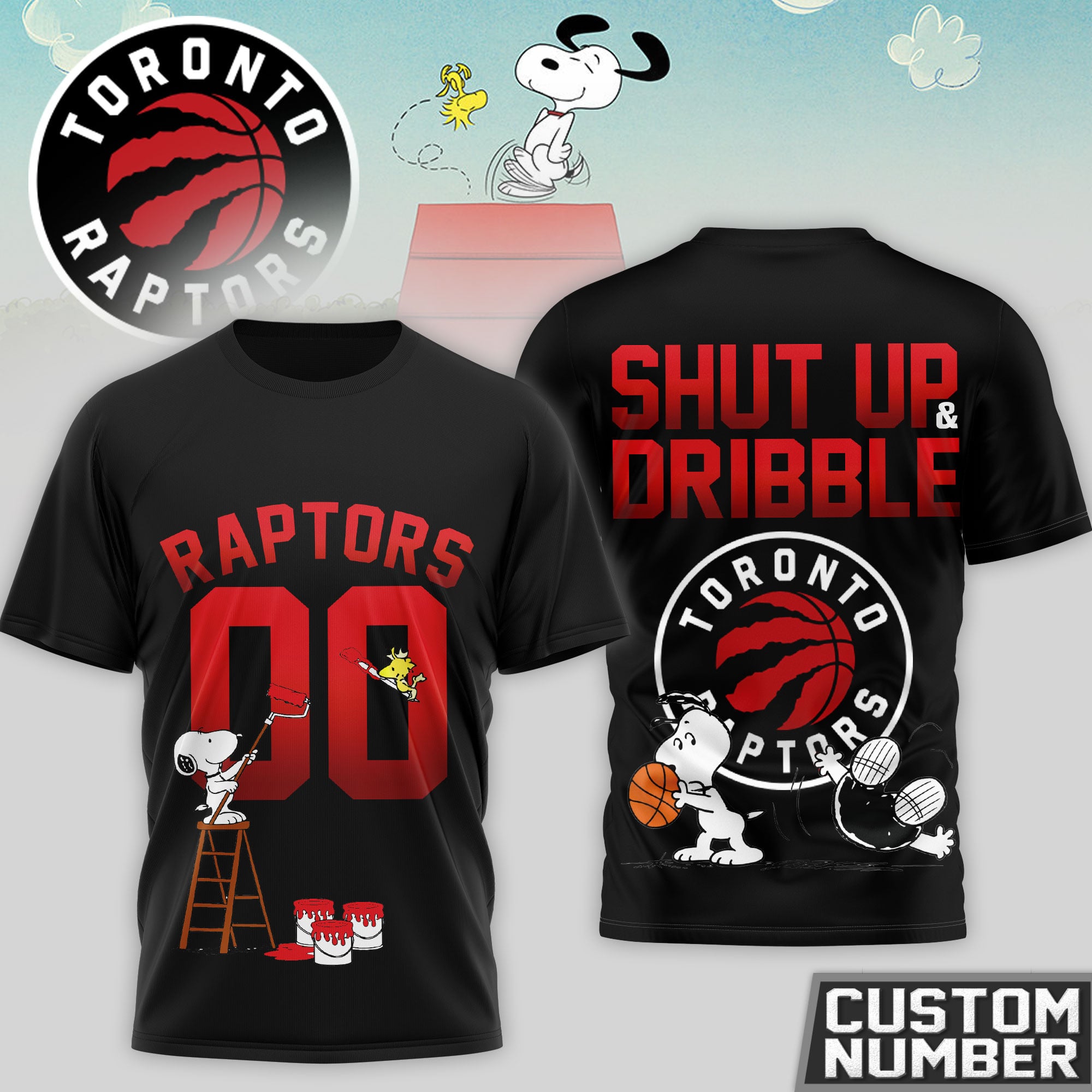 Toronto Raptors | Premium NBA Snoopy 3D Shirt - Image 2