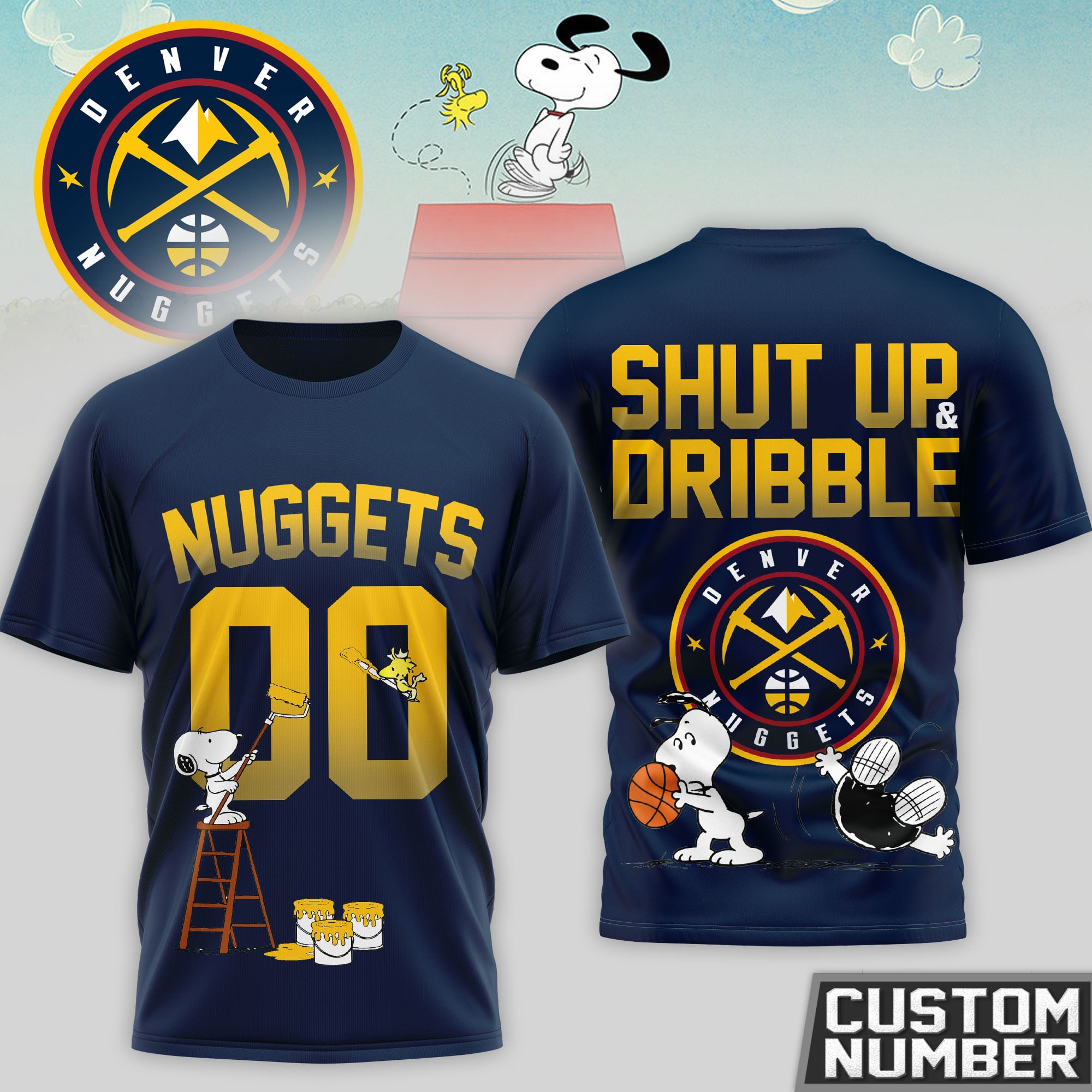 Denver Nuggets | Premium NBA Snoopy 3D Shirt - Image 2