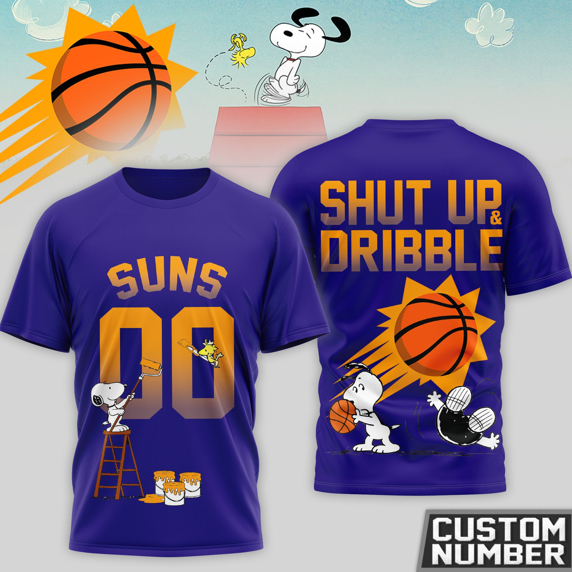 Phoenix Suns | Premium NBA Snoopy 3D Shirt - Image 2