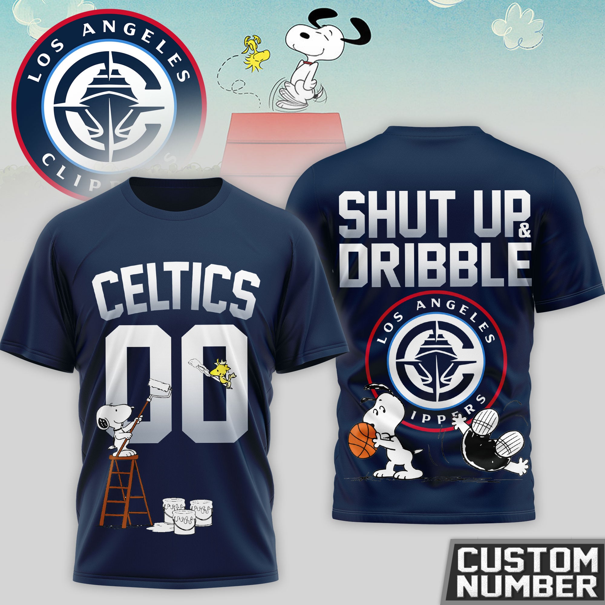 LA Clippers | Premium NBA Snoopy 3D Shirt - Image 2