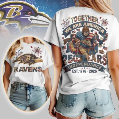 Baltimore Ravens | Premium NFL 250th Anniversary Of America Patchwork Women Shirt - L