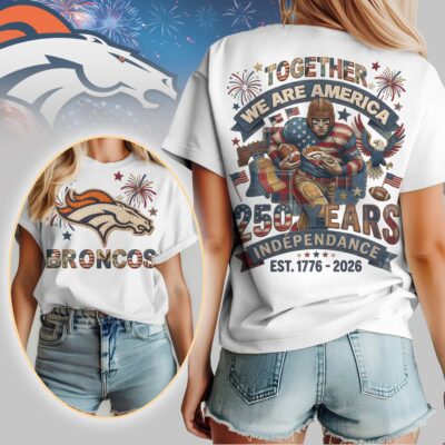 Denver Broncos | Premium NFL 250th Anniversary Of America Patchwork Women Shirt - 3XL