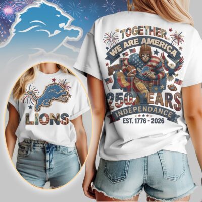 Detroit Lions | Premium NFL 250th Anniversary Of America Patchwork Women Shirt
