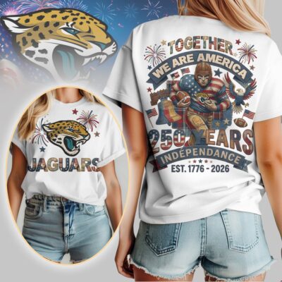 Jacksonville Jaguars | Premium NFL 250th Anniversary Of America Patchwork Women Shirt - L