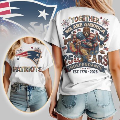 New England Patriots | Premium NFL 250th Anniversary Of America Patchwork Women Shirt - XL