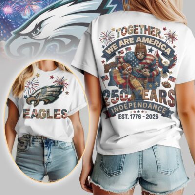 Philadelphia Eagles | Premium NFL 250th Anniversary Of America Patchwork Women Shirt