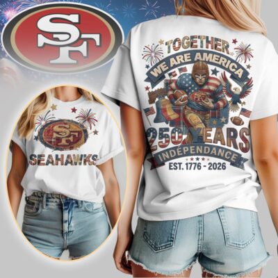 Seattle Seahawks | Premium NFL 250th Anniversary Of America Patchwork Women Shirt - L