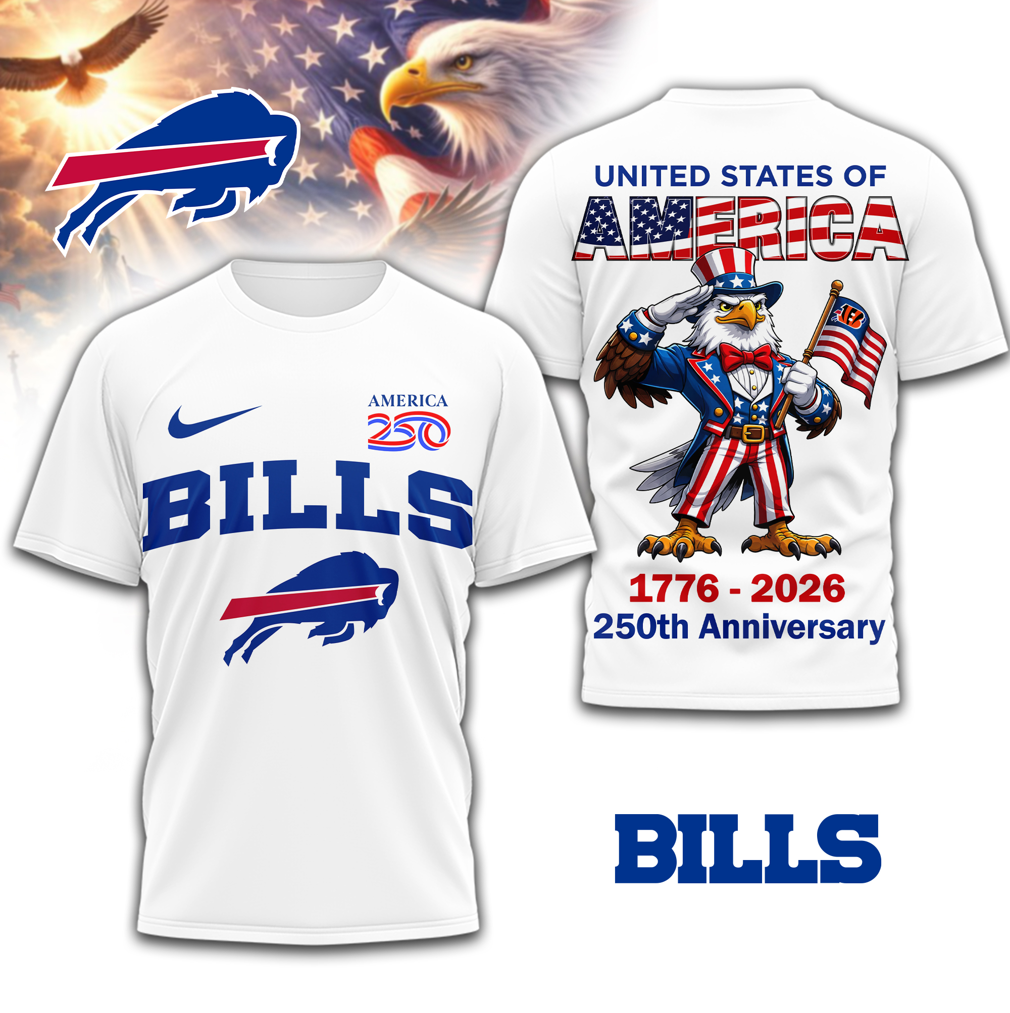 Buffalo Bills | Premium NFL American 250 3D Shirt