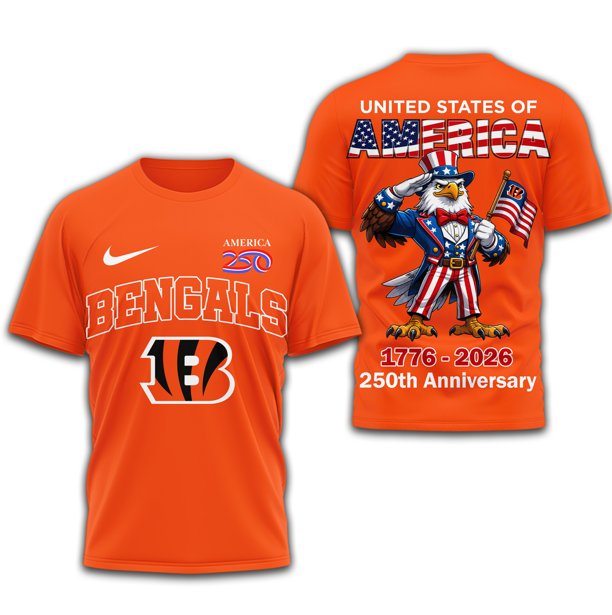 Cincinnati Bengals | Premium NFL American 250 3D Shirt - Image 3