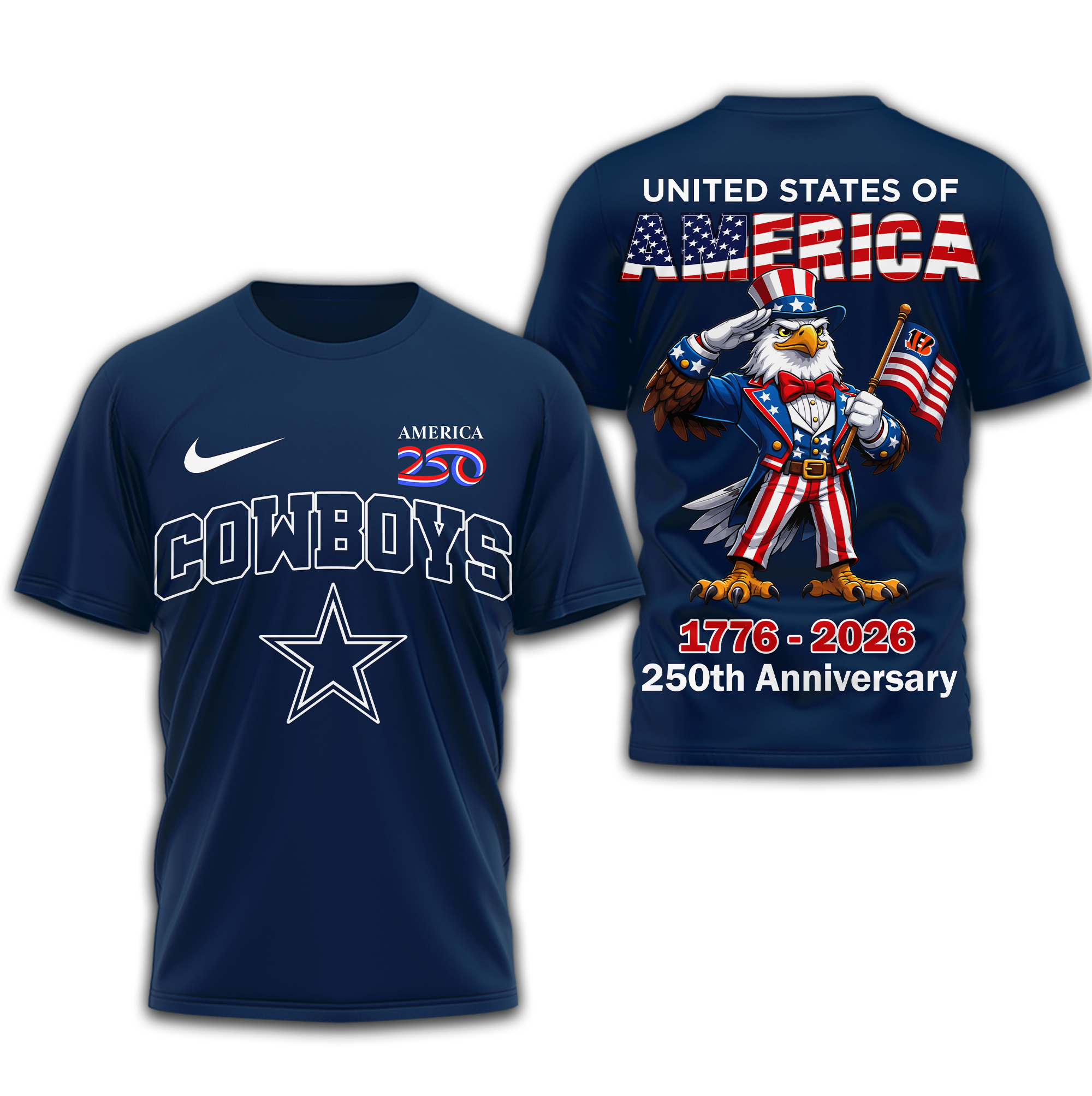 Dallas Cowboys | Premium NFL American 250 3D Shirt - Image 3